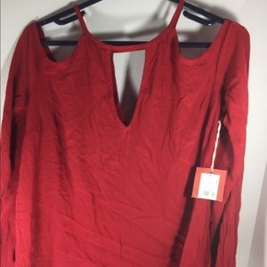Mossimo Red “cold shoulder” design long sleeve